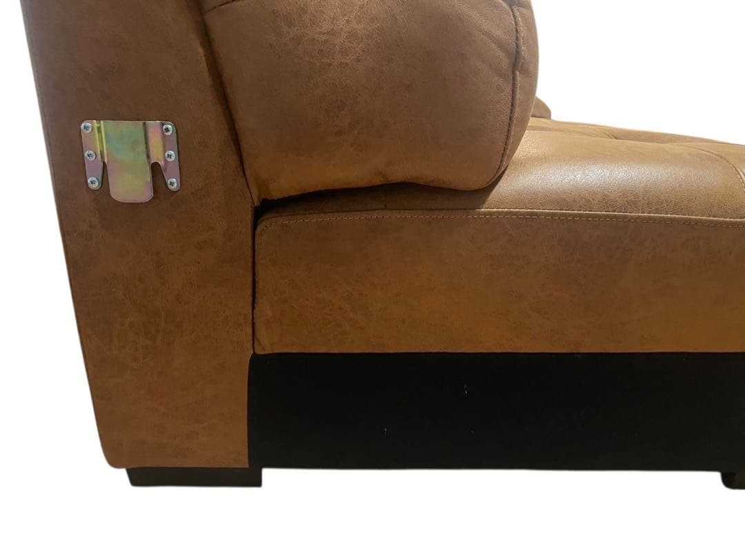 ◯②【極美品】RELAX FORM コーナーソファ レザーテックス キャメル