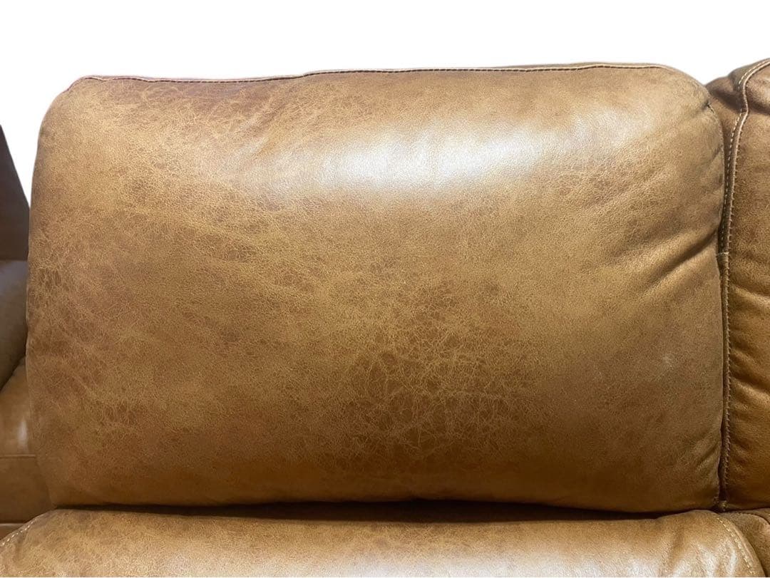 ◯②【極美品】RELAX FORM コーナーソファ レザーテックス キャメル