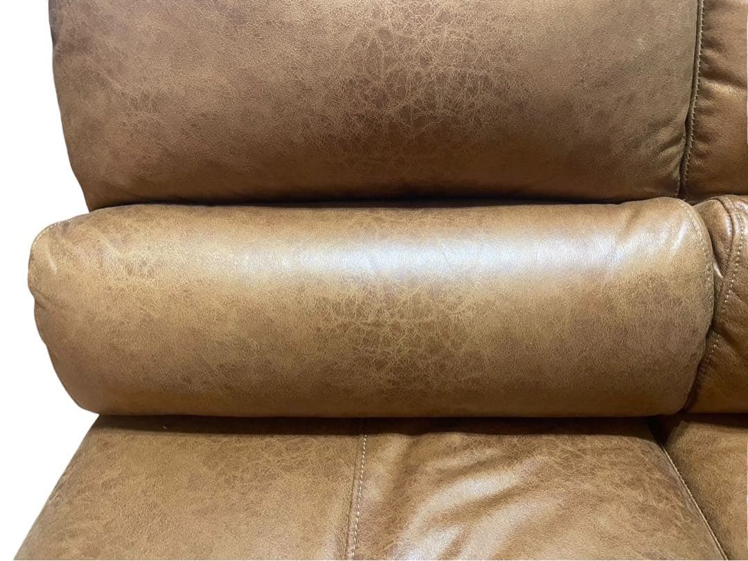 ◯②【極美品】RELAX FORM コーナーソファ レザーテックス キャメル