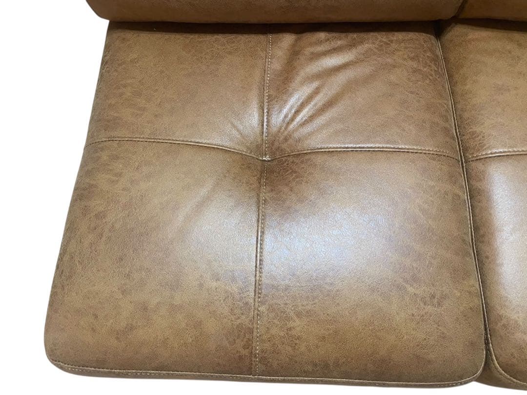 ◯②【極美品】RELAX FORM コーナーソファ レザーテックス キャメル