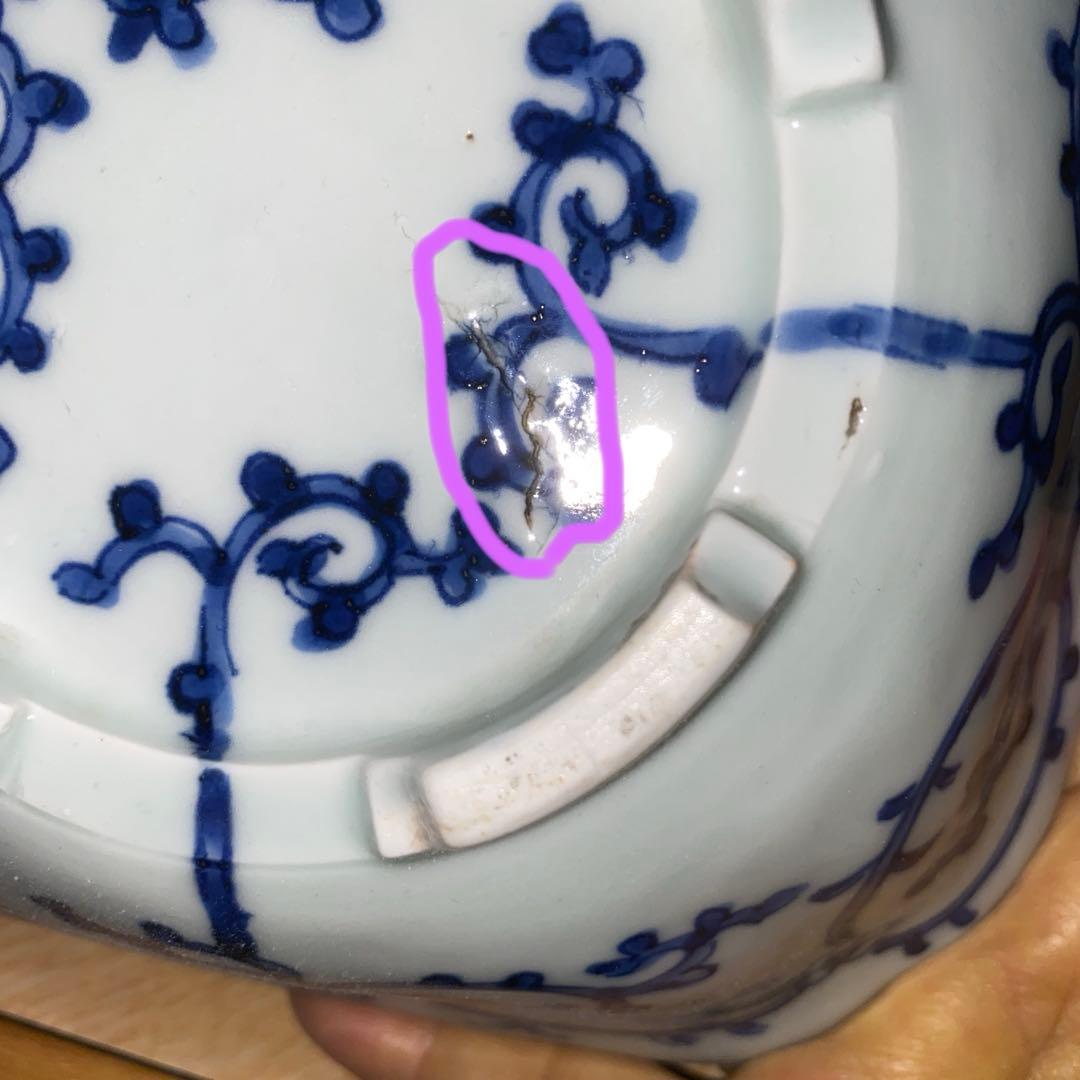 角鉢　タコ尽くし　江戸期　完品