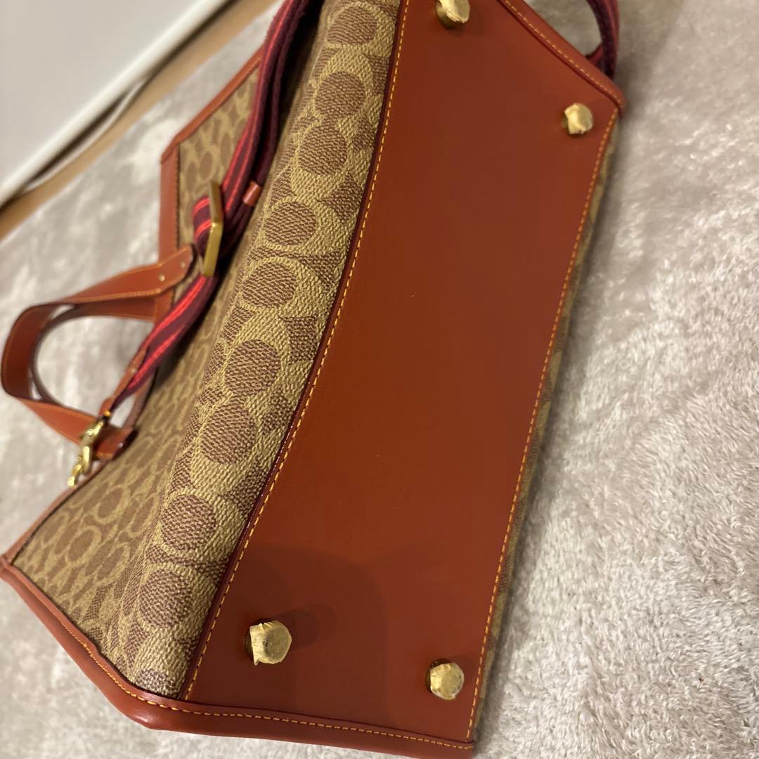 【美品】COACH フィールドトート ブラウン コーチ レザー