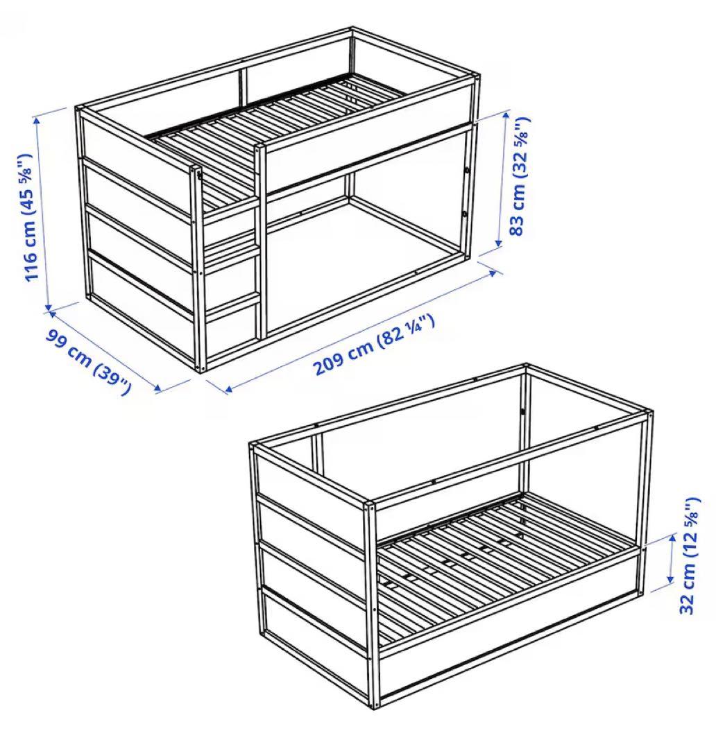 【杉並区引取限定】 IKEA KURA キューラ　ロフトベット　マットレス付属