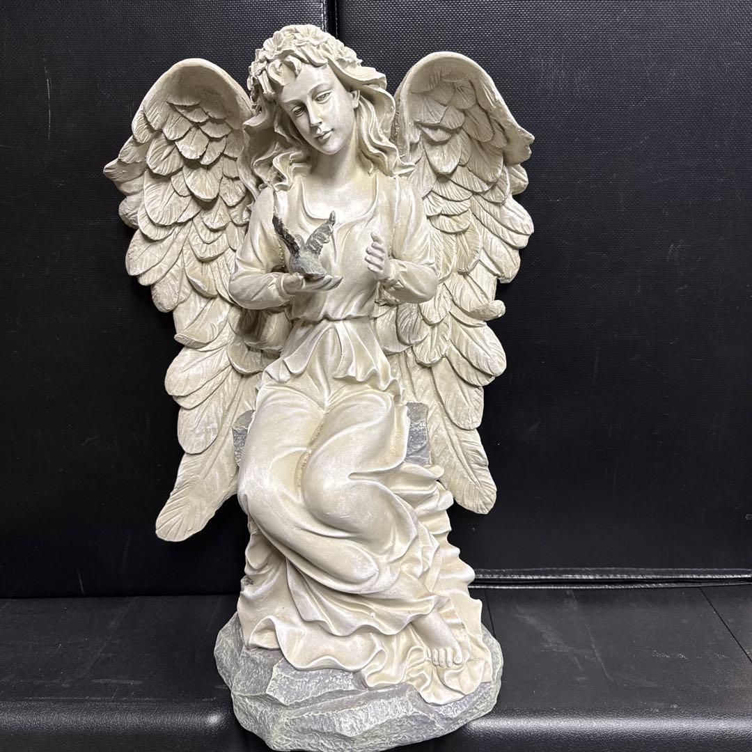 天使の像 レジン製 約52cm クリーム色