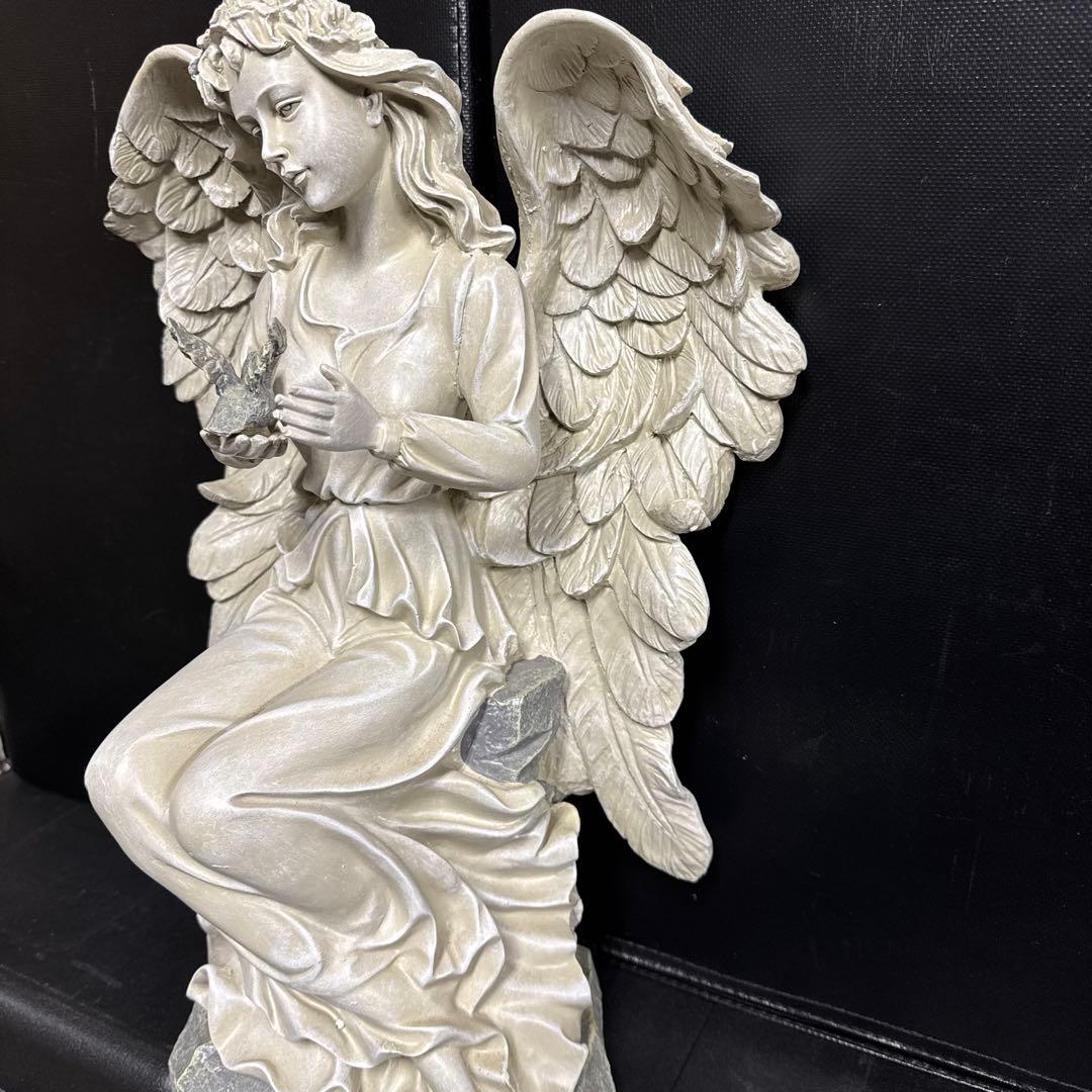 天使の像 レジン製 約52cm クリーム色