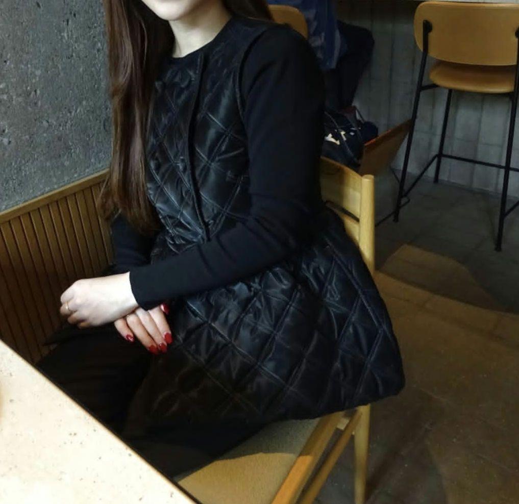 ボーダーズアットバルコニー ペプラムキルティングベスト