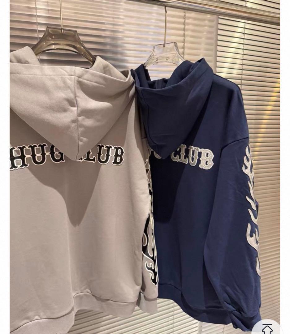 ジャケット・アウター Thug club Leather Flame Hooded Zip-Up