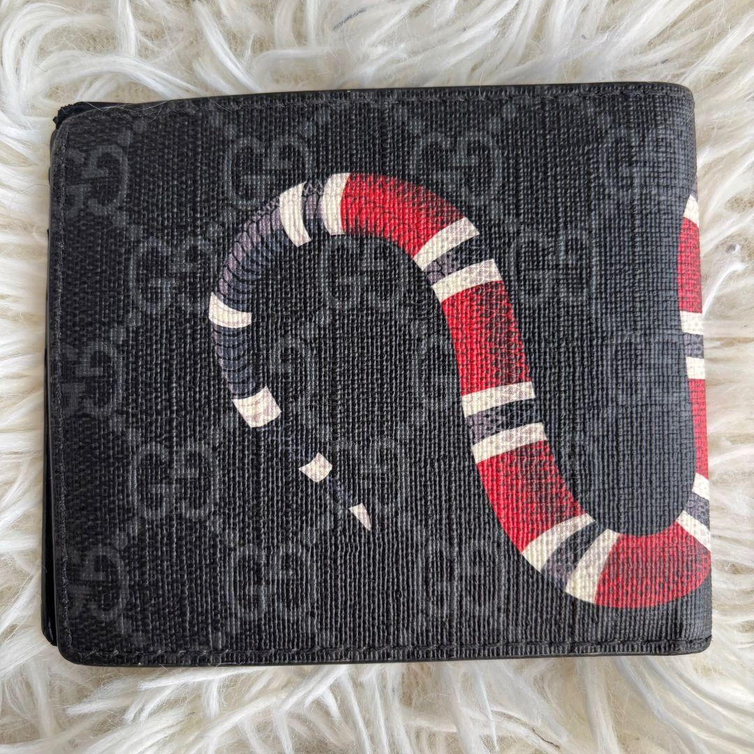 【超人気 美品】グッチ　折財布　札入れ　カードケース　スネーク　GGスプリーム