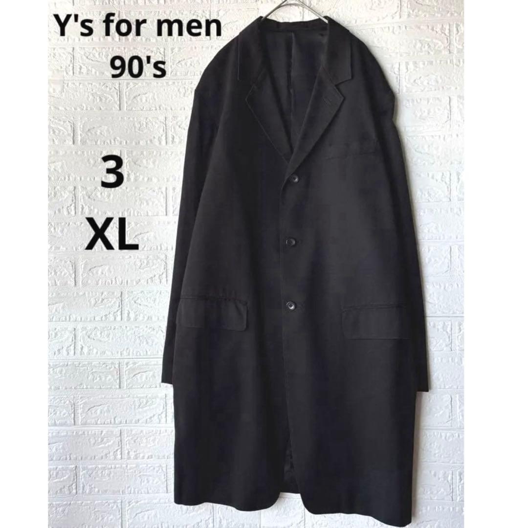 美品◆Y's for men 90's ロングチェスターコート　ブラック