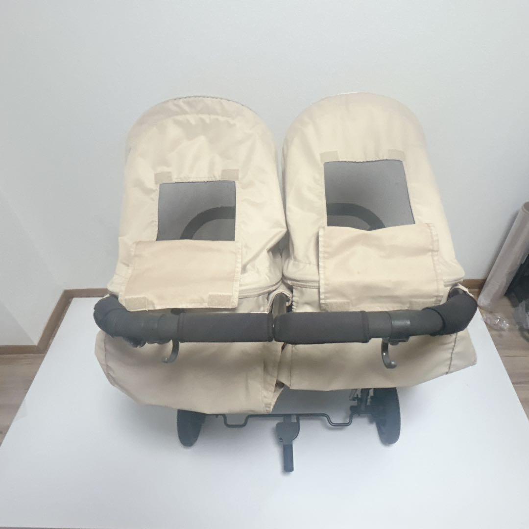 AirBuggy エアバギーココダブル 双子 2人乗りベビーカーレインカバー付