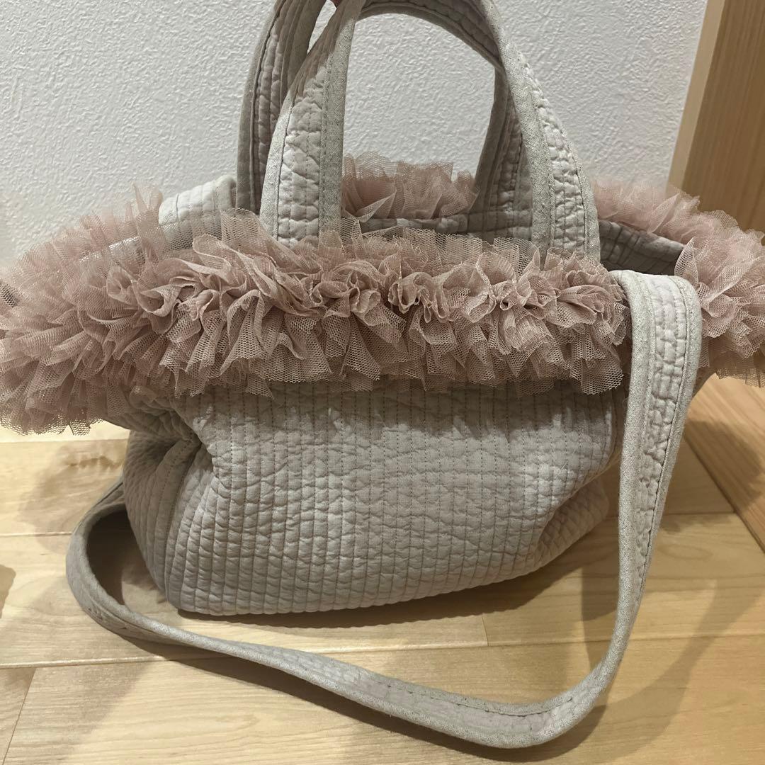 期間限定値下げ中ROSEAURA チュールヌビバッグ hinaコラボ　ベージュ