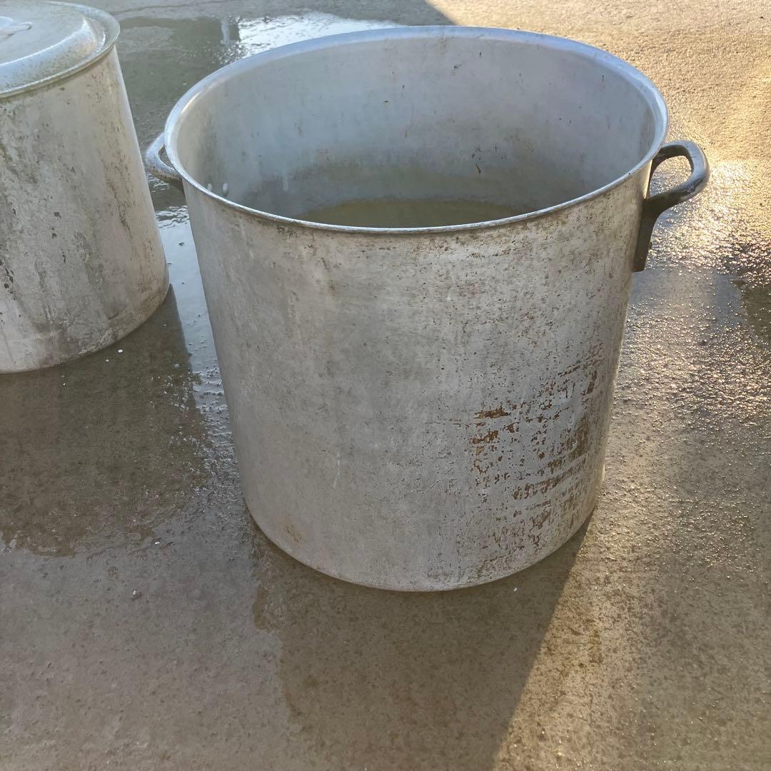 約120L アルミ寸胴鍋 特大 大型 取っ手付き 芋煮など ビンテージ 古道具