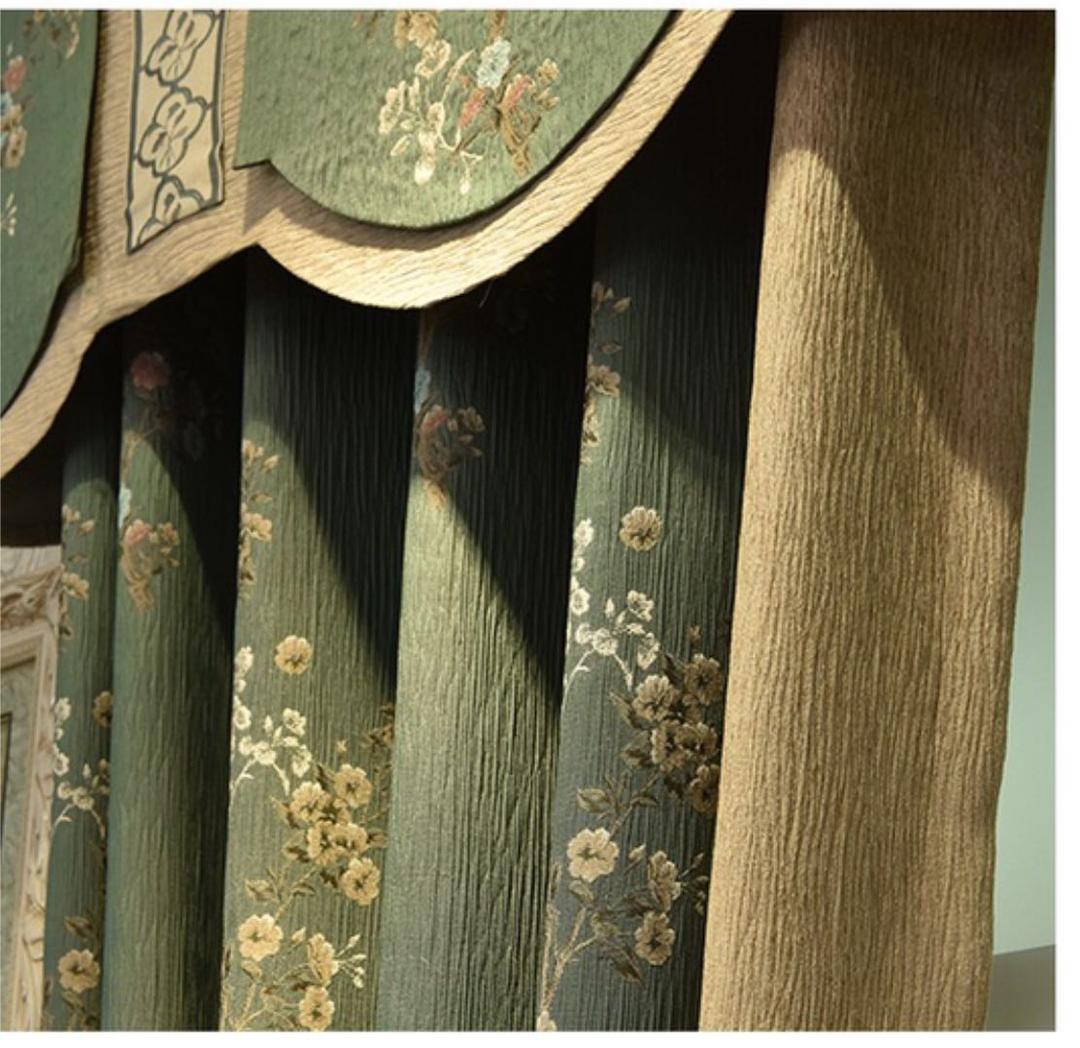 遮光カーテン　緑色　春新品　高級　高品質　カーテン　オーダー