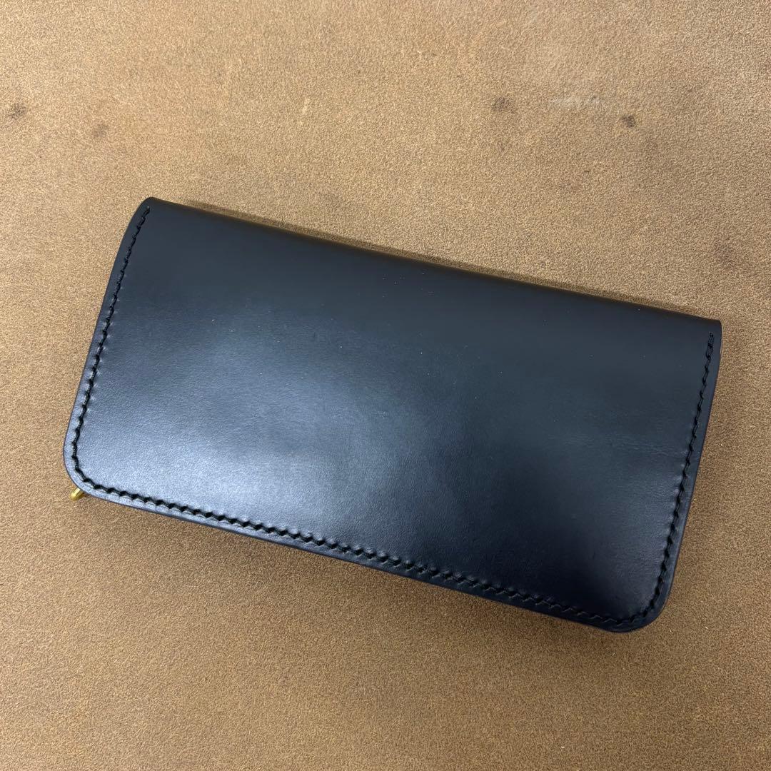 クロムエクセル　トラッカーウォレット　黒　茶心　3層　HORWEEN