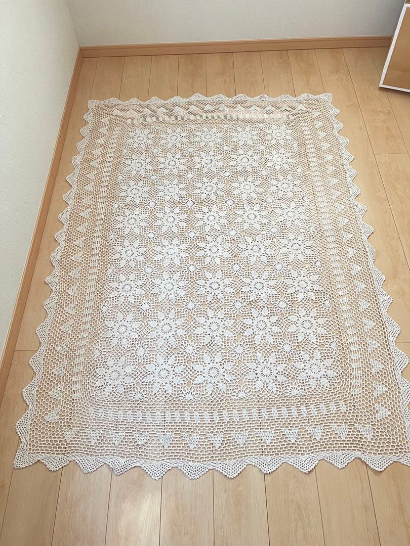 レース編み ベッドカバー大判 カバー