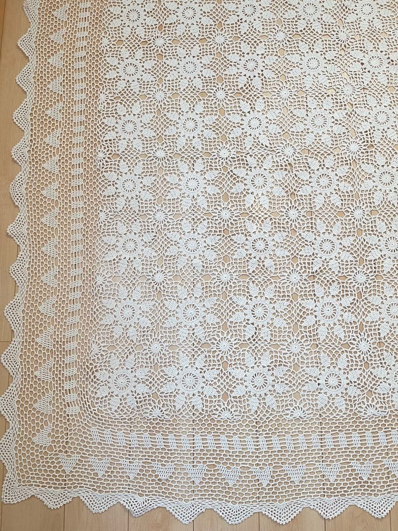 レース編み ベッドカバー大判 カバー