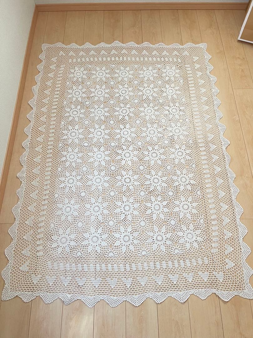 レース編み ベッドカバー大判 カバー