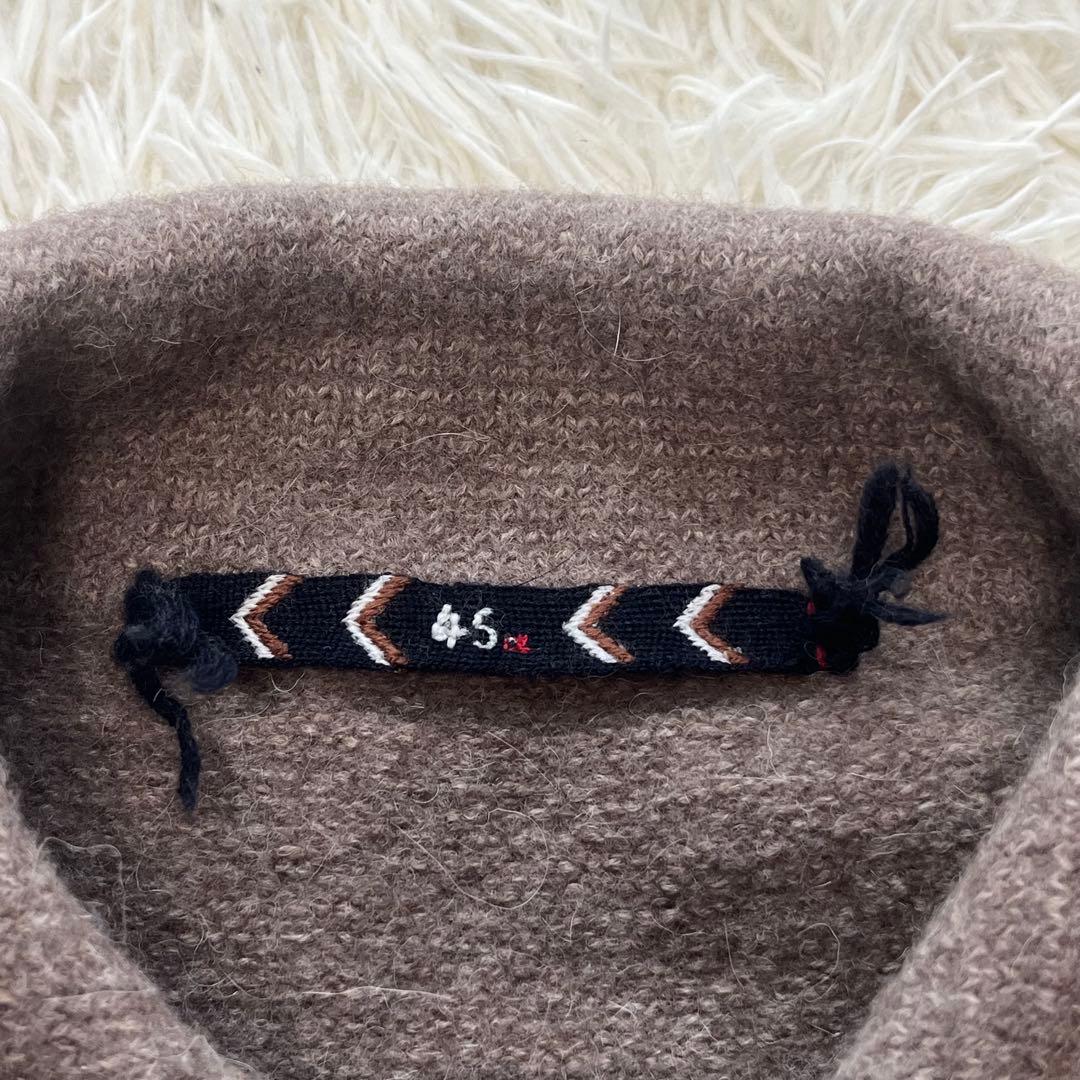 45R フロートアルパカ縮絨ハーフコート ダッフルコート ブラウン