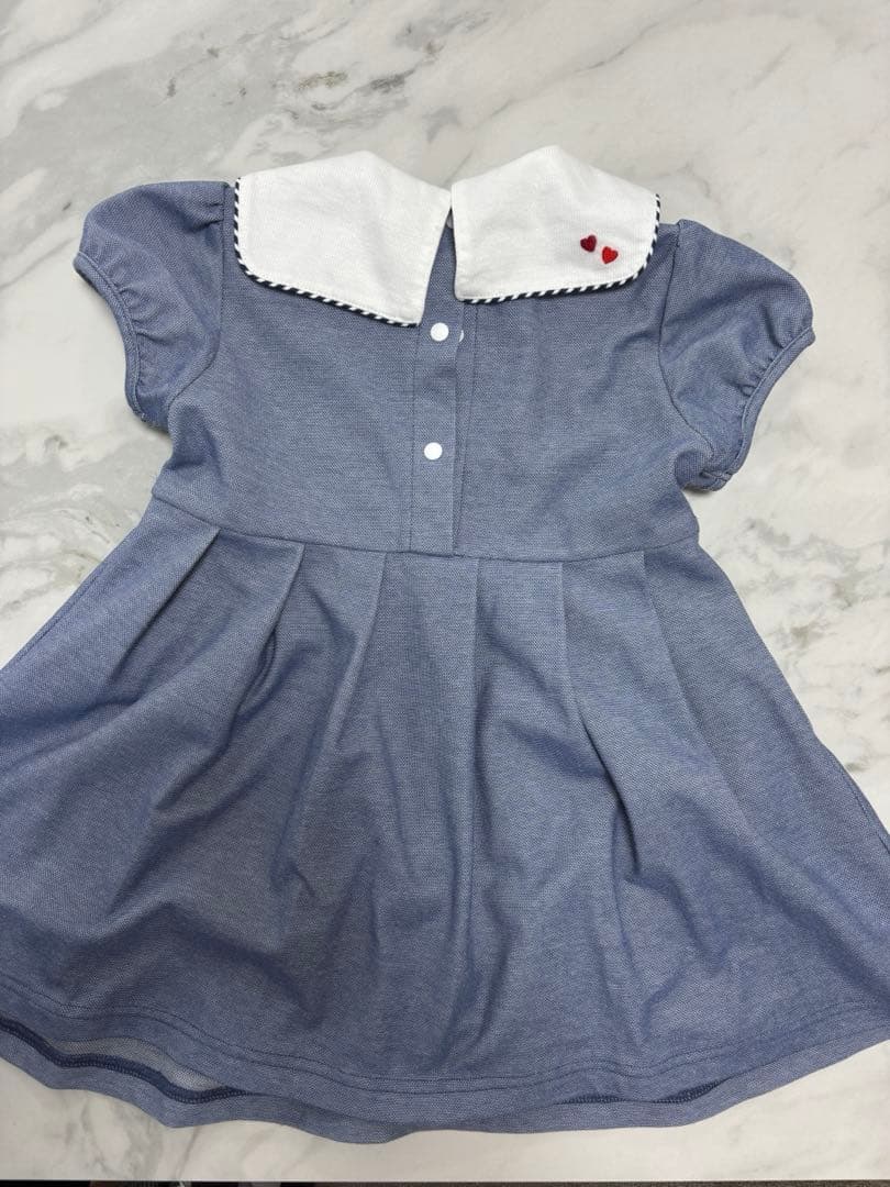 【ファミリア】衿つき半袖ワンピース 90cm【familiar】