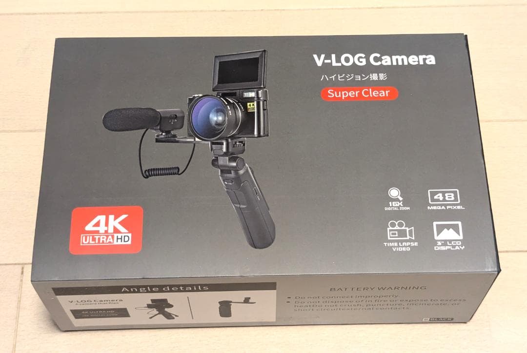 ビデオカメラ AMKOV V-LOG Camera 4K Ultra HD