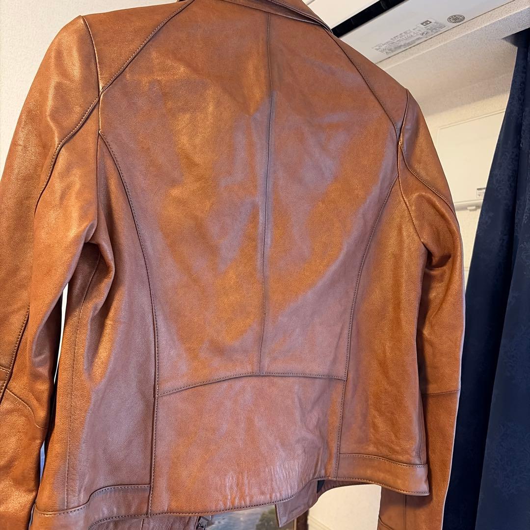 ブラウン ライダースジャケット