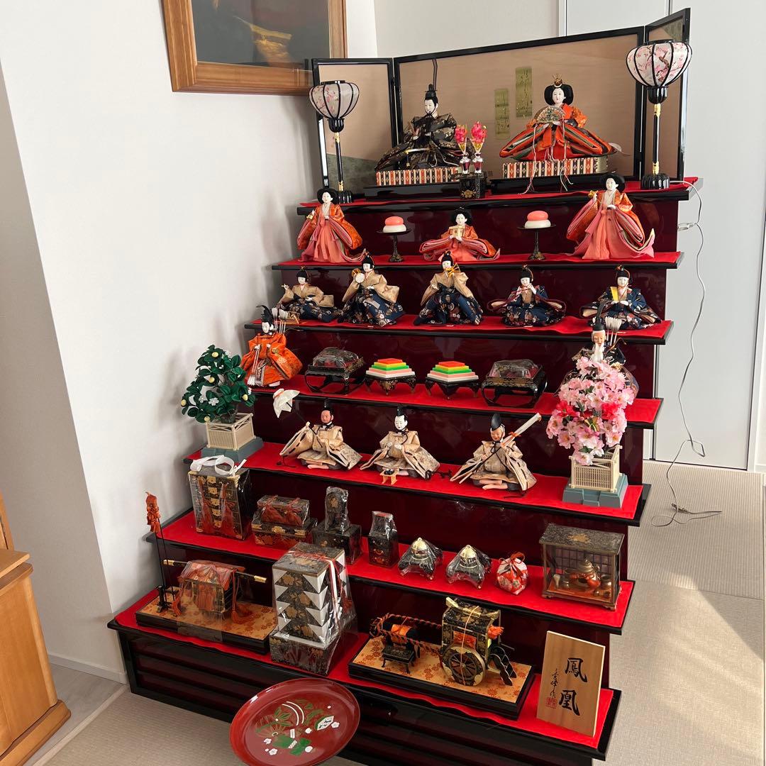 【値下げ】雛人形　7段飾り　漆塗り