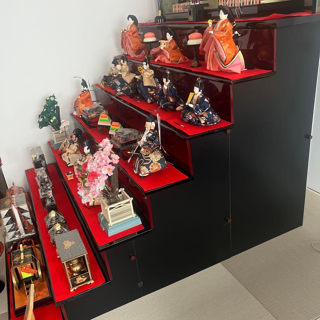 【値下げ】雛人形　7段飾り　漆塗り