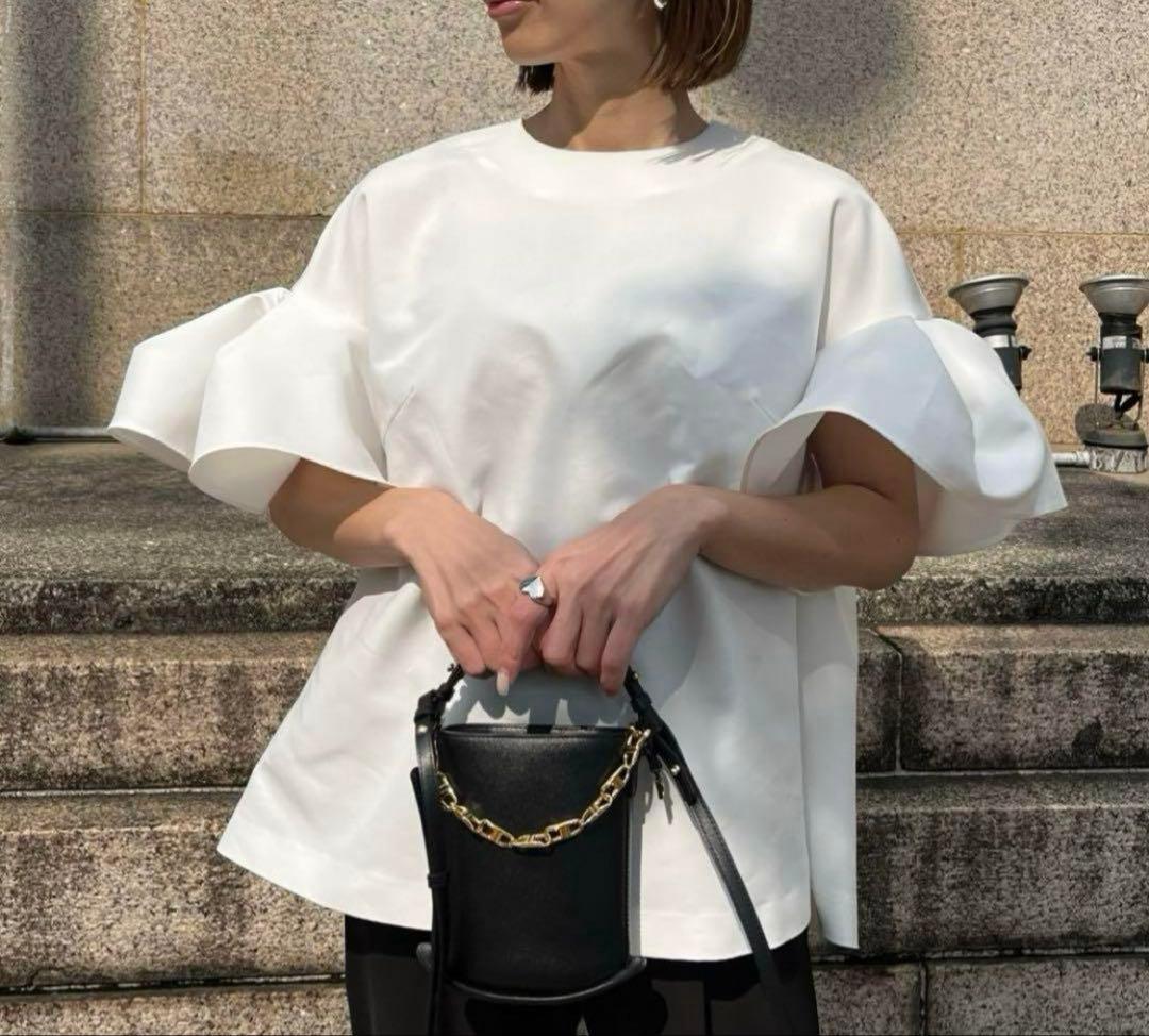 heve ファインスリーブブラウス　白　へイヴ