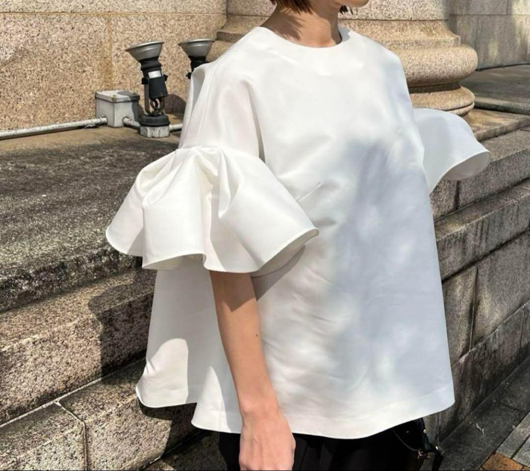 heve ファインスリーブブラウス　白　へイヴ