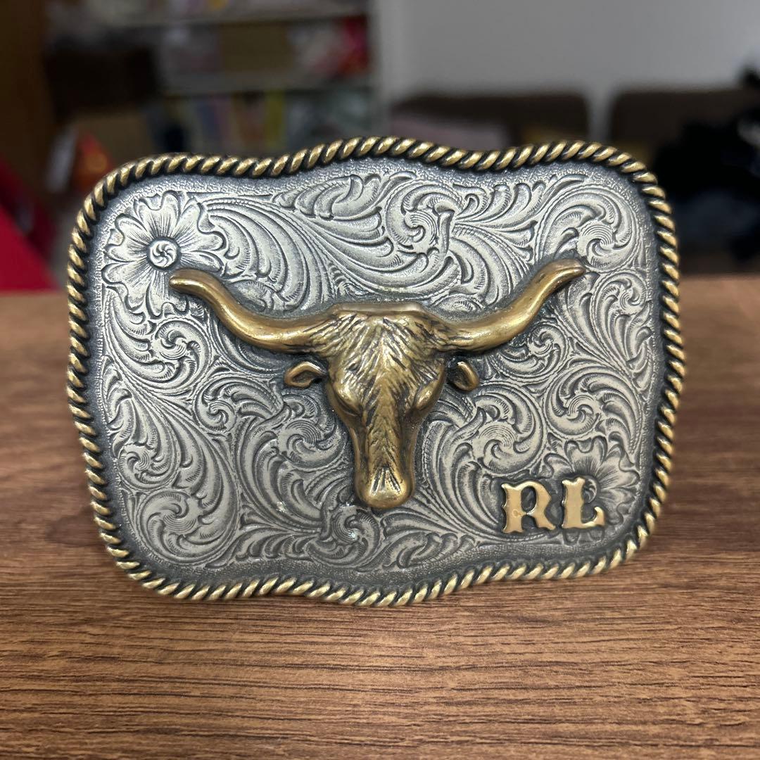 希少Ralph Lauren 本革ベルト 牛の頭バックル