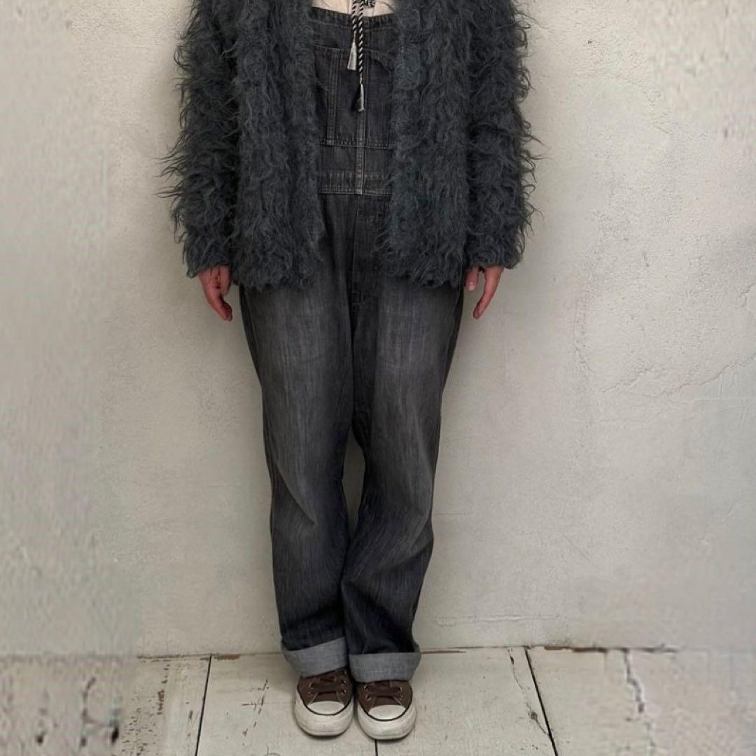 セール中　ハグオーワー　デニムオーバーオール　ブラック　サイズ1