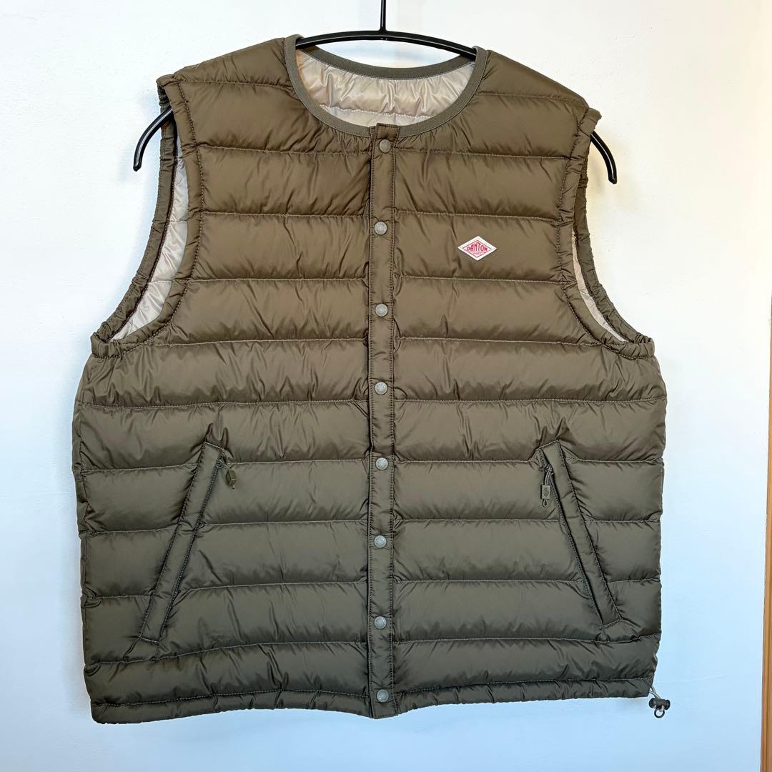 ♡美品♡DANTON ダウンキルティングベスト オリーブカーキ Mサイズ