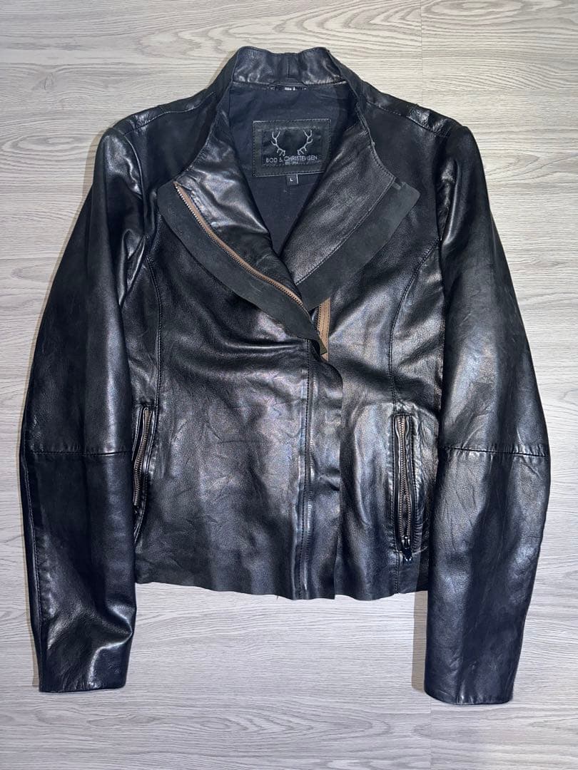 【BOD&CHRISTENSEN】nocollar leather jacket