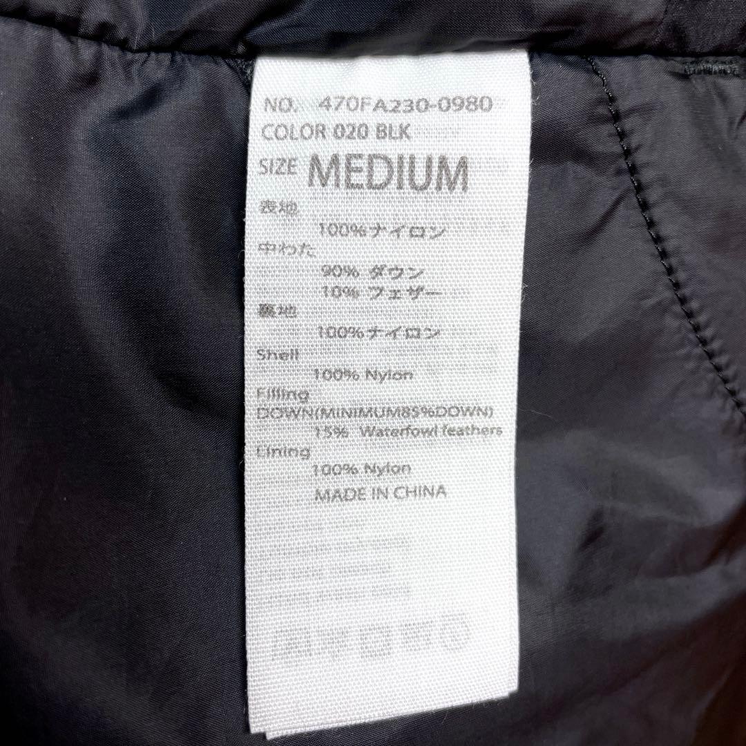 ☆美品今季 nagonstans ナゴンスタンス ノーカラー ダウン ベスト 黒