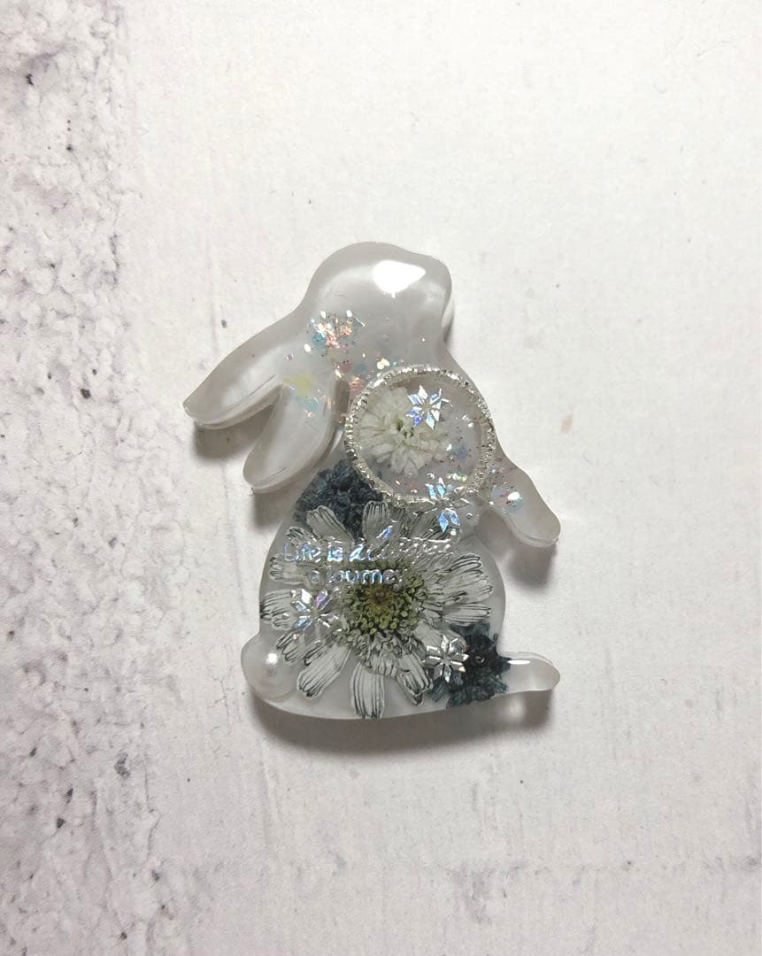 うさぎちゃん　レジン　ハンドメイド　ヘアゴム