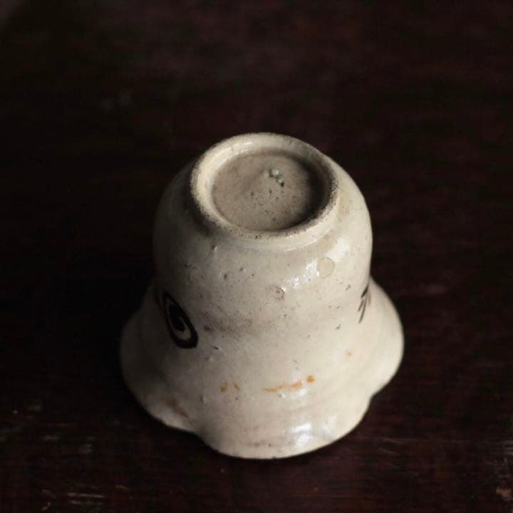 絵瀬戸 輪花 筒盃 盃 ちょこ 古美術 古道具 アンティーク ぐい呑み 復興織部