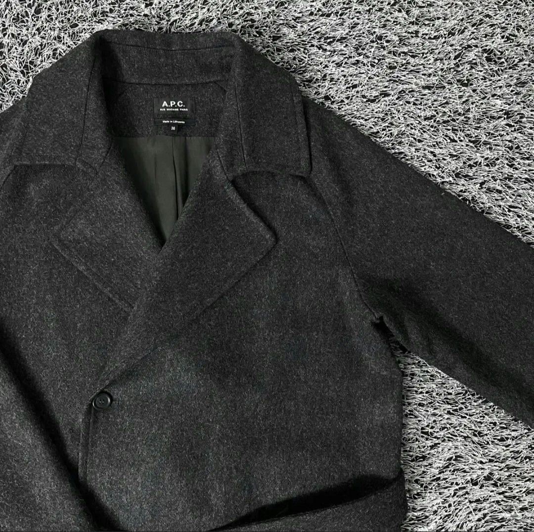 A.P.C.(アーペーセー)カシミヤ ウール ブレンド ベルト付き コート