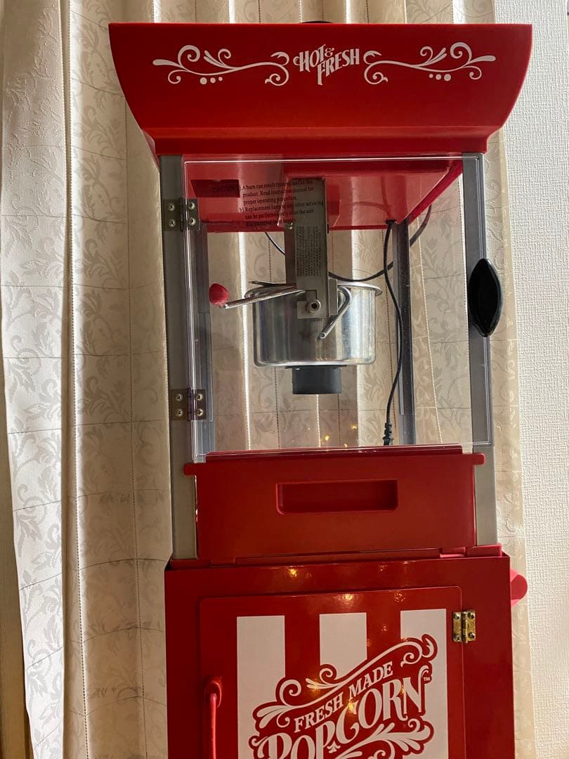 レトロ ポップコーンメーカー 赤