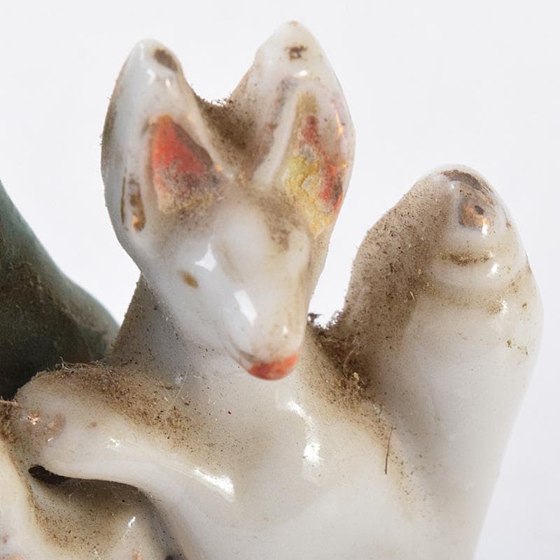 陶器製　色絵金彩　お稲荷さん　狐　3点まとめて　M　R8078