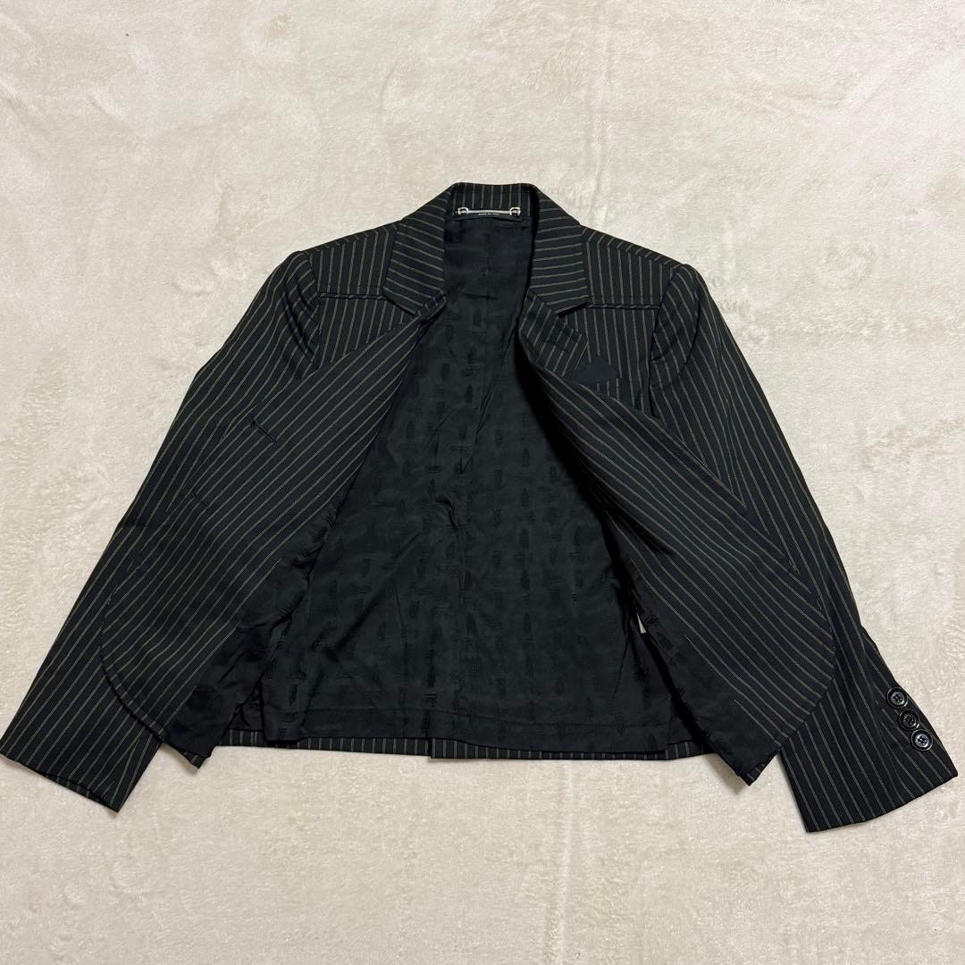 美品　グッチ　スーツセット　パンツ　黒　ストライプ　40(L) 38(M)短丈