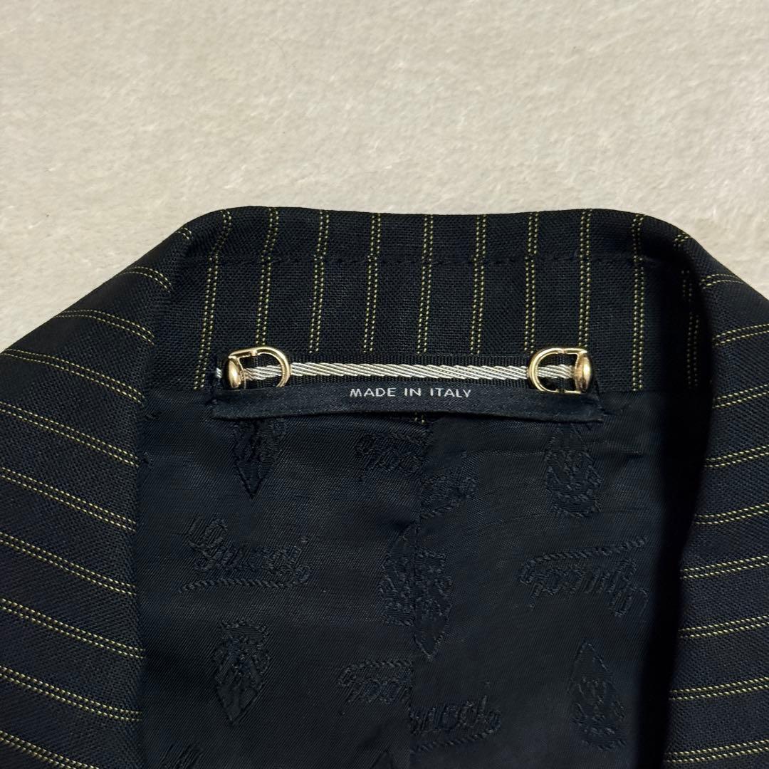美品　グッチ　スーツセット　パンツ　黒　ストライプ　40(L) 38(M)短丈