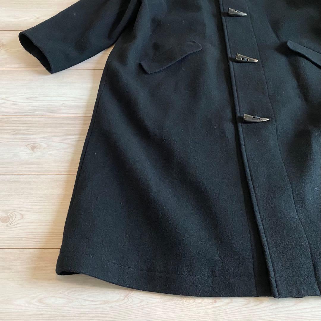 美品 yuni スーパー100 トグルボタンコート 黒 ゆったり