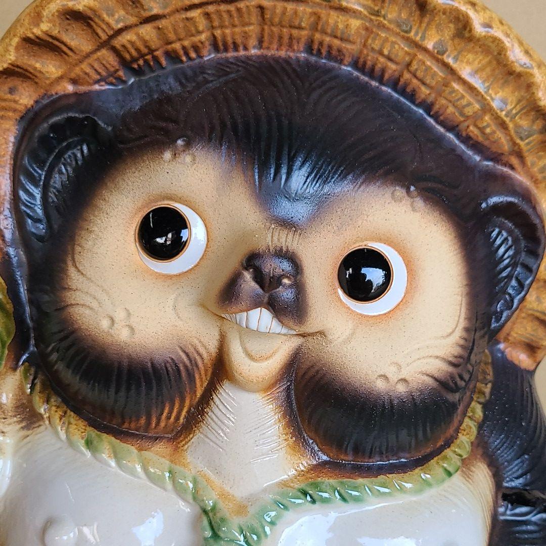 チョー縁起物❗信楽焼ふくろう付き狸 高さ４２cm