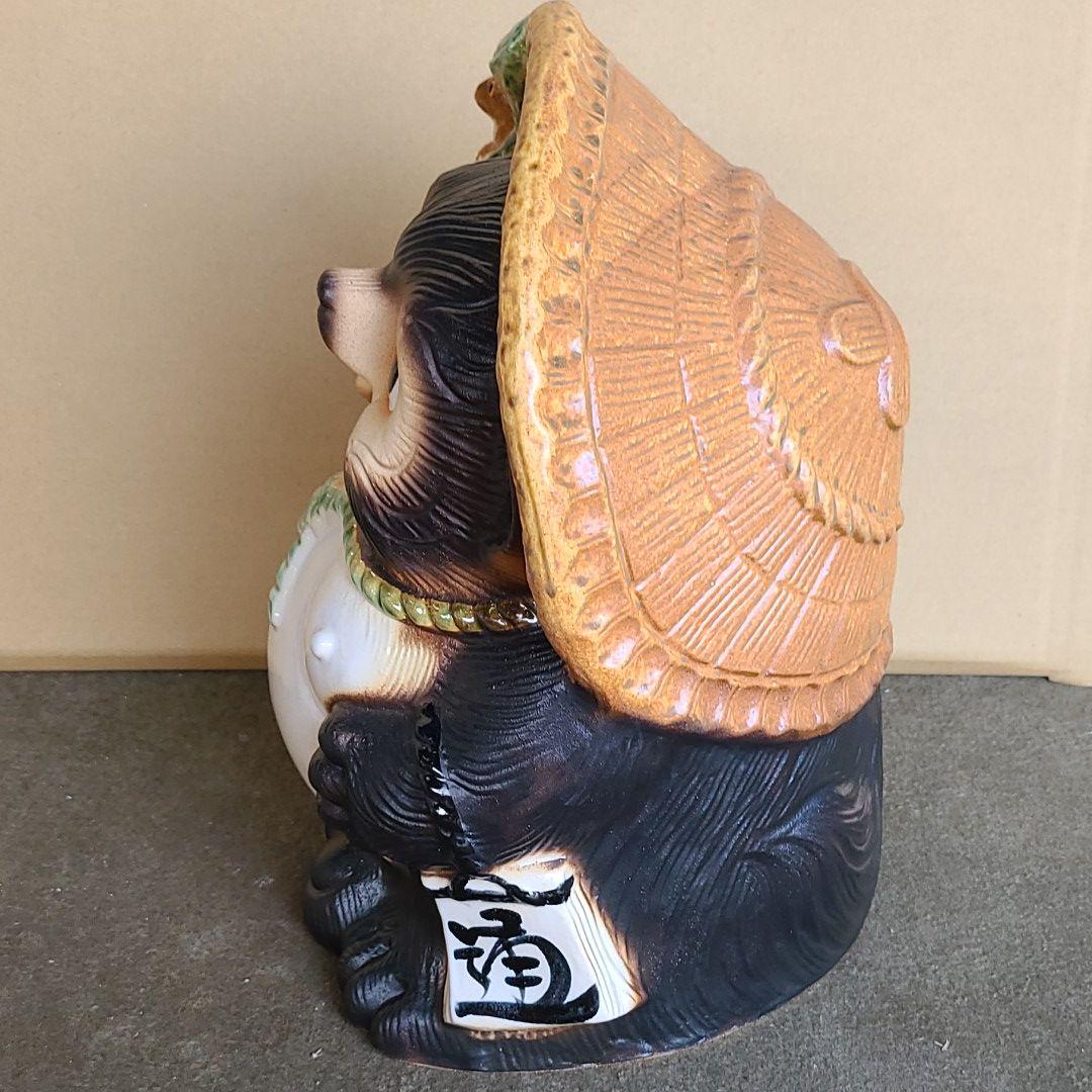 チョー縁起物❗信楽焼ふくろう付き狸 高さ４２cm