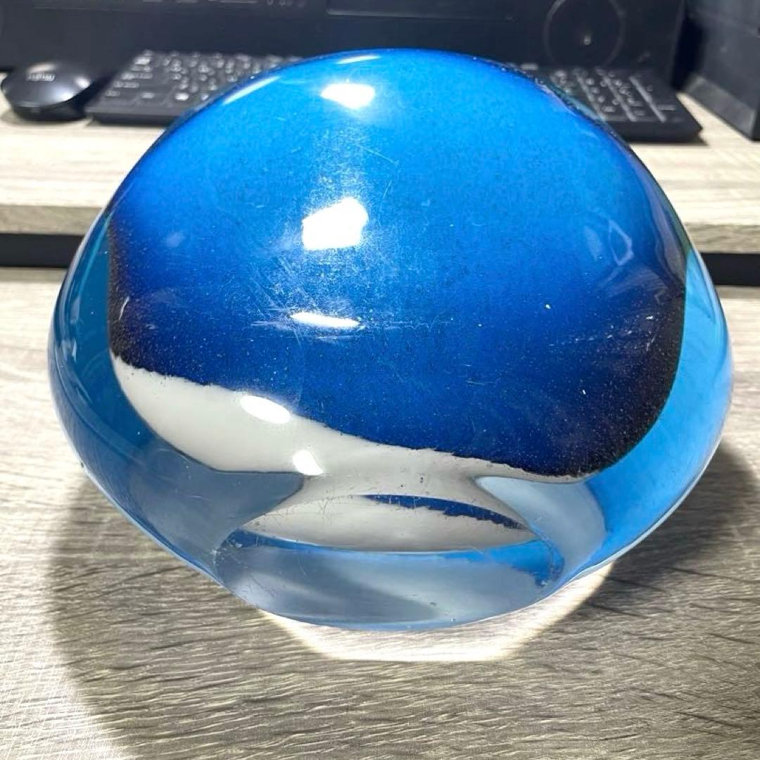 ガラス製フラワーベース　花瓶　ガラス工芸品　ブルーサファイア 約20cm/3kg