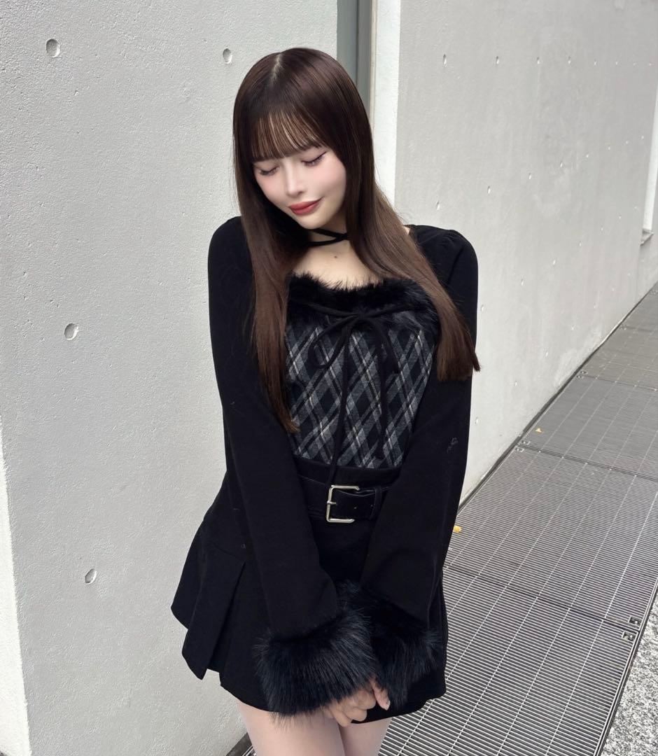 oneway ファー付きボレロ風トップス グレー系その他