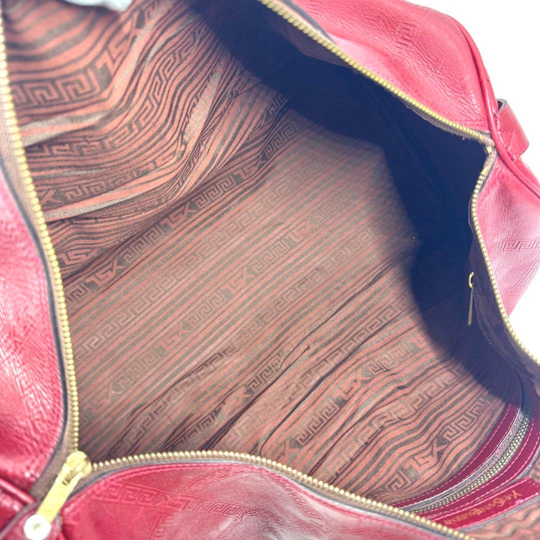 ✨良品✨イヴ・サンローラン ボストンバッグ カサンドラ エンボス 大容量 レッド