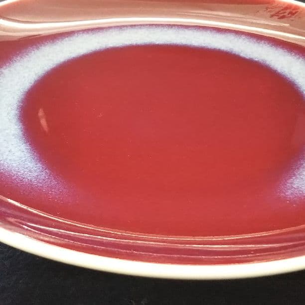 有田焼 馬場真右ェ門 辰砂高台尺平皿