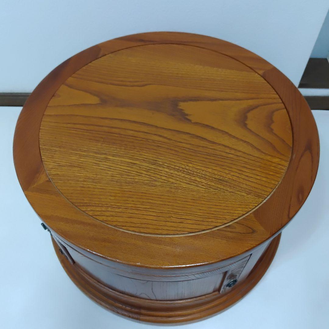 民芸調　天然木　﨔　　 ローテーブル　座卓　ちゃぶ台　 ラウンドテーブル