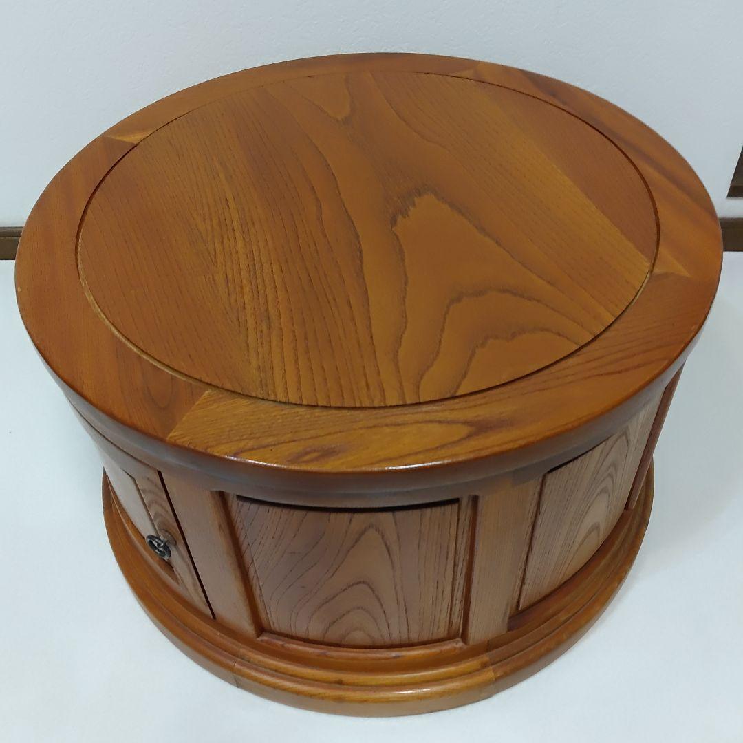 民芸調　天然木　﨔　　 ローテーブル　座卓　ちゃぶ台　 ラウンドテーブル